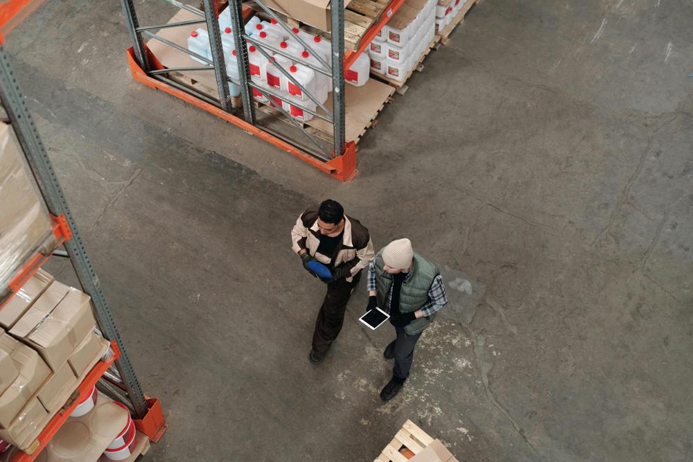 Warehouse shelves