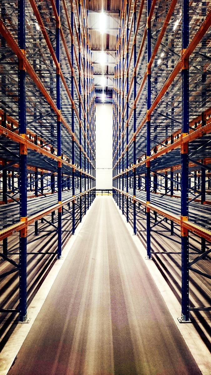 Warehouse shelves